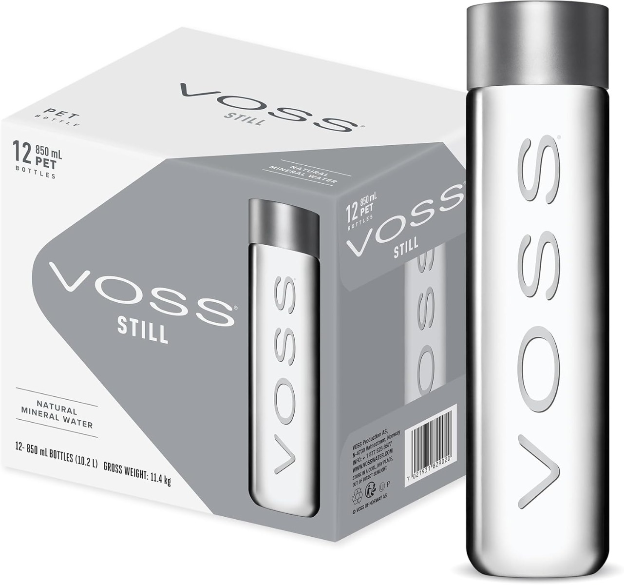 Voss Still 850 ml X 12 - فوس مياه معدنية عادية مل 850