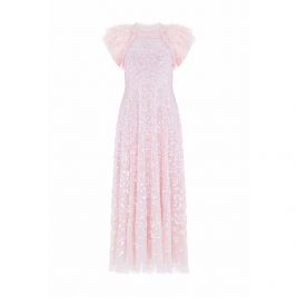 SEQUIN ROSE GLOSS ANKLE GOWN - ثوب