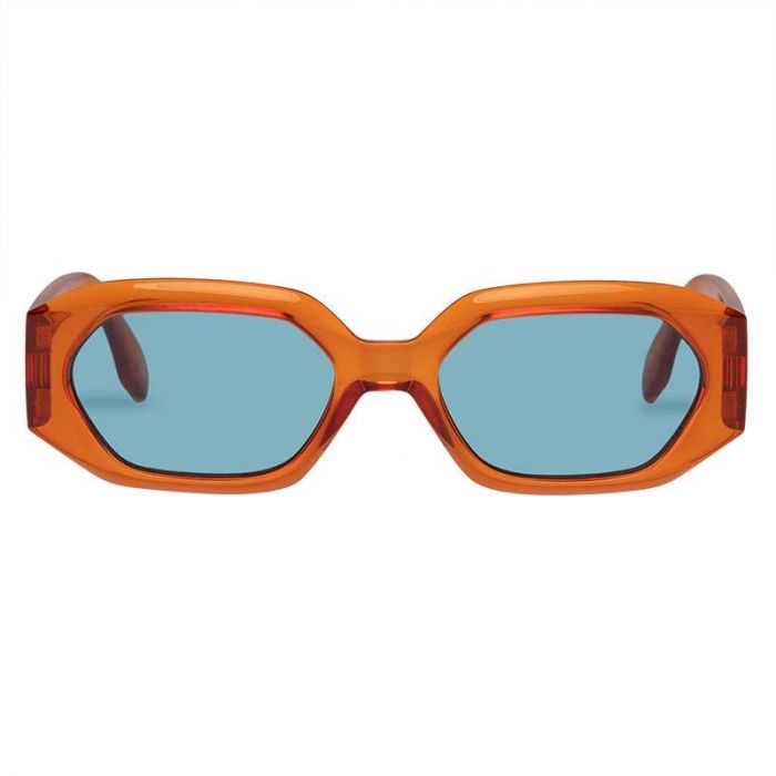 SUNGLASSES SLAPTRASH  ORANGE SODA AQUA BLUE  M - نظارات شمسية SLAPTRASH بلون البرتقالي صودا / أكوا، مقاس: متوسط | LE SPECS - لو سبكس