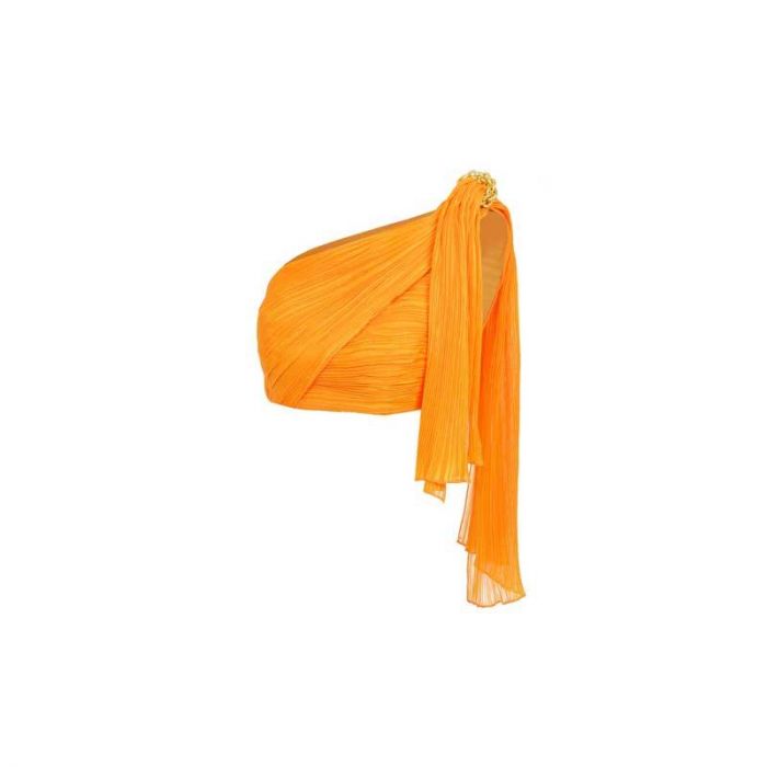 ONE SHOULDER CRUSHED CHIFFON CROP TOP - توب | RAISA VANESSA - رايسا فانيسا