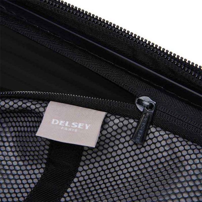 DELSEY SECURITIME ZIP H 4DW EXP TROL 55CM BLACK - ديلسي حقيبه بعجلات | DELSEY - دلسى