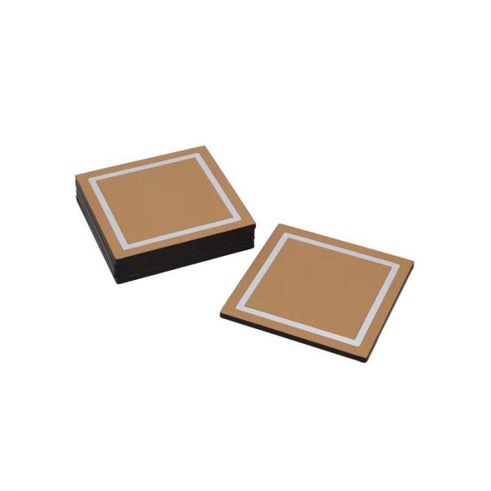 6 PCS SET VENERE SQUARE COASTER 11X11 NOCCIOLA - طقم قواعد أكواب فينير مربعة من 6 قطع مقاس 11 × 11 نوتشيولا | PINETTI - بينيتي