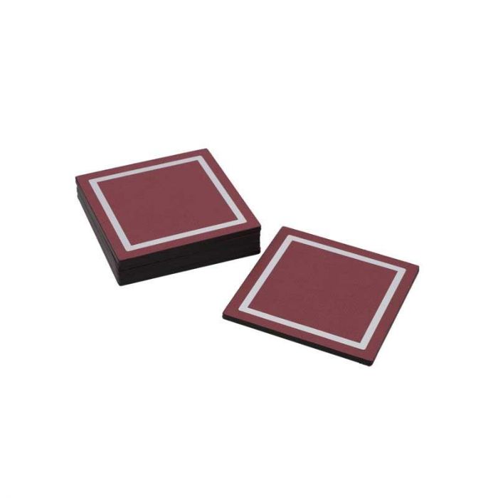 6 PCS SET VENERE SQUARE COASTER 11X11 WINE - صينية مربعة | PINETTI - بينيتي