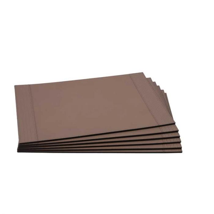 6 PCS RECTANG. PLACEMAT 45X31 W/ SIDE STRAPS TAUPE - 6 قطع مستطيلة. مفرش أطباق مقاس 45 × 31 مع أشرطة جانبية رمادي داكن | PINETTI - بينيتي