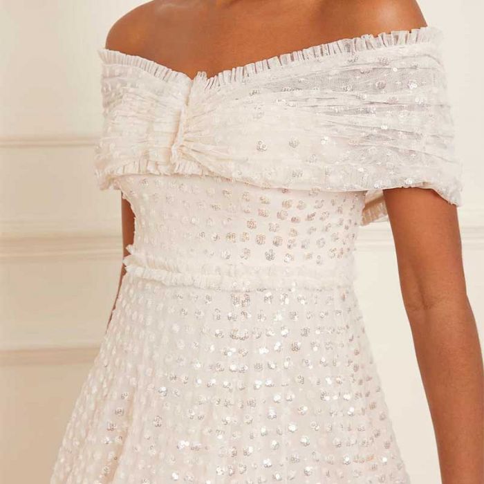 GRACE GLOSS OFF-SHOULDER ANKLE GOWN - فستان | NEEDLE & THREAD - نيدل & ثريد GRACE GLOSS OFF-SHOULDER ANKLE GOWN - فستان | NEEDLE & THREAD - نيدل & ثريد