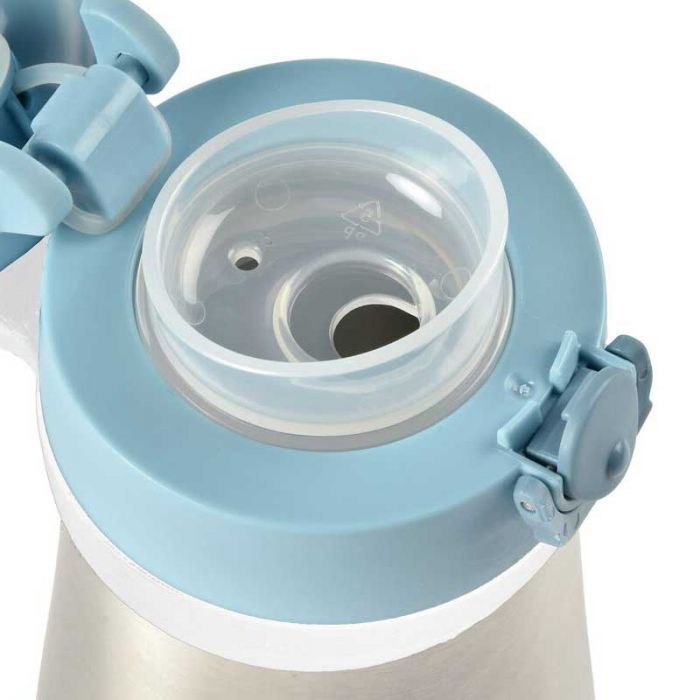STAINLESS STEEL BOTTLE 350 ML HANDLE WINDY BLUE - إكسسوارات | BEABA - بيابا STAINLESS STEEL BOTTLE 350 ML HANDLE WINDY BLUE - إكسسوارات | BEABA - بيابا
