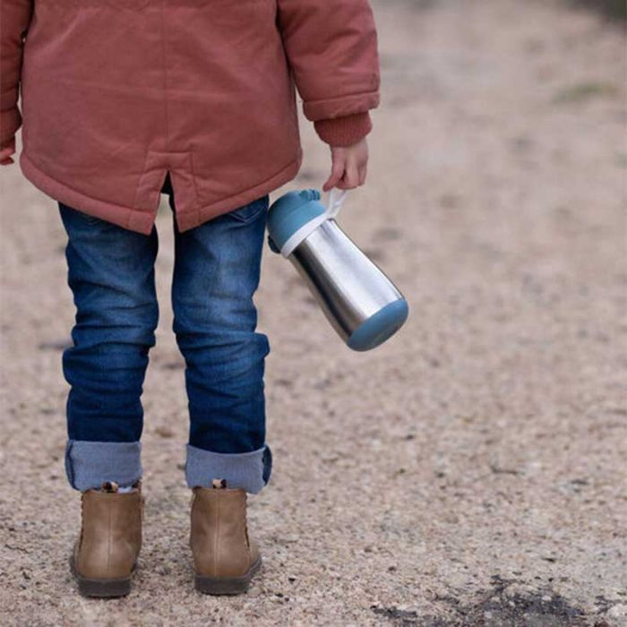 STAINLESS STEEL BOTTLE 350 ML HANDLE WINDY BLUE - إكسسوارات | BEABA - بيابا STAINLESS STEEL BOTTLE 350 ML HANDLE WINDY BLUE - إكسسوارات | BEABA - بيابا
