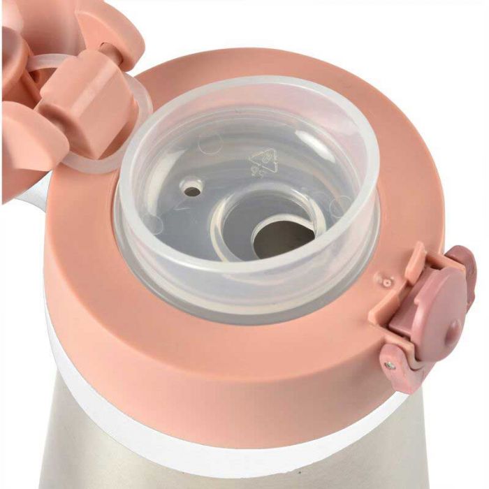 STAINLESS STEEL BOTTLE 350 ML HANDLE OLD PINK - إكسسوارات | BEABA - بيابا STAINLESS STEEL BOTTLE 350 ML HANDLE OLD PINK - إكسسوارات | BEABA - بيابا