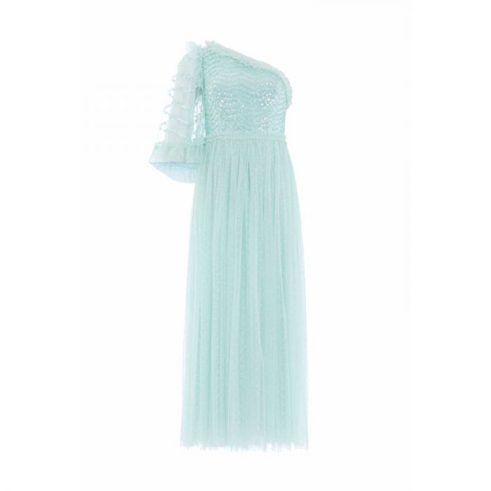 SHIMMER WAVE GLOSS BODICE ONE-SHOULDER ANKLE GOWN - فستان | NEEDLE & THREAD - نيدل & ثريد SHIMMER WAVE GLOSS BODICE ONE-SHOULDER ANKLE GOWN - فستان | NEEDLE & THREAD - نيدل & ثريد