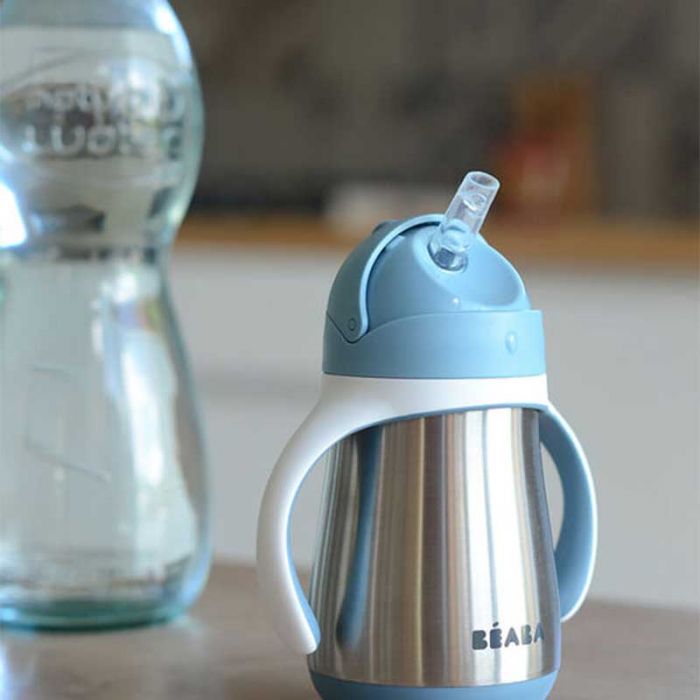 STAINLESS STEEL STRAW CUP WINDY BLUE - إكسسوارات | BEABA - بيابا STAINLESS STEEL STRAW CUP WINDY BLUE - إكسسوارات | BEABA - بيابا