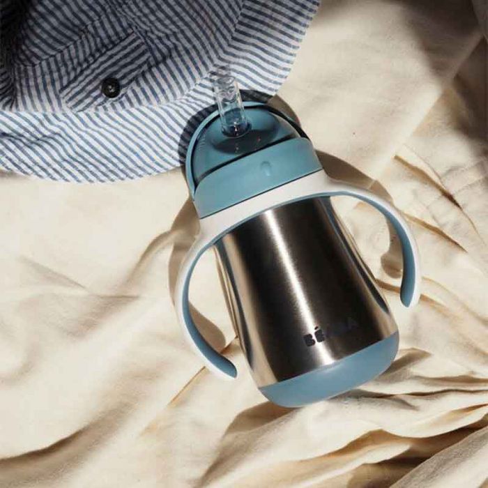 STAINLESS STEEL STRAW CUP WINDY BLUE - إكسسوارات | BEABA - بيابا STAINLESS STEEL STRAW CUP WINDY BLUE - إكسسوارات | BEABA - بيابا