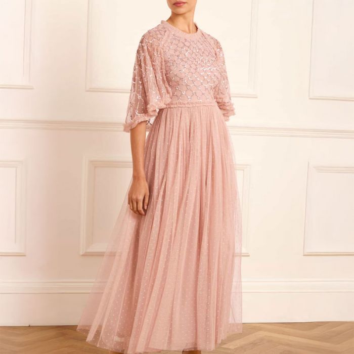 HEART LATTICE BODICE CAPE ANKLE GOWN - فستان | NEEDLE & THREAD - نيدل & ثريد HEART LATTICE BODICE CAPE ANKLE GOWN - فستان | NEEDLE & THREAD - نيدل & ثريد