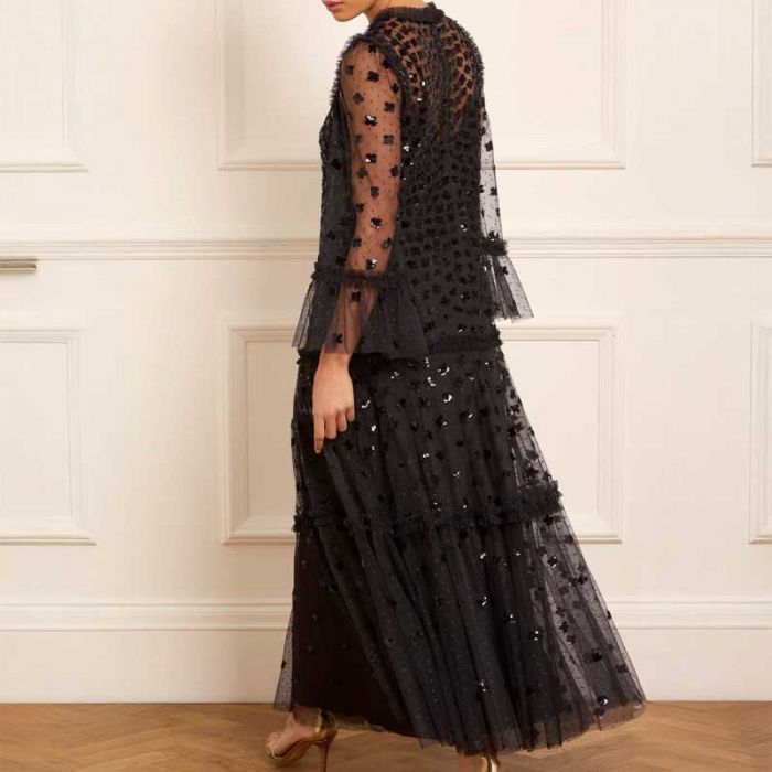 GLISTEN TIERED ANKLE GOWN - فستان | NEEDLE & THREAD - نيدل & ثريد GLISTEN TIERED ANKLE GOWN - فستان | NEEDLE & THREAD - نيدل & ثريد