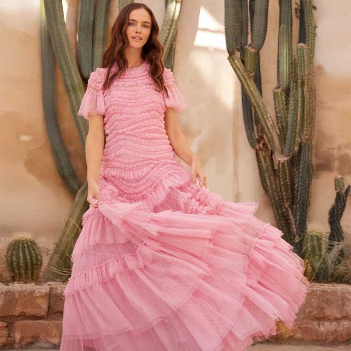 WILD ROSE SHORT SLEEVE GOWN - فستان | NEEDLE & THREAD - نيدل & ثريد WILD ROSE SHORT SLEEVE GOWN - فستان | NEEDLE & THREAD - نيدل & ثريد