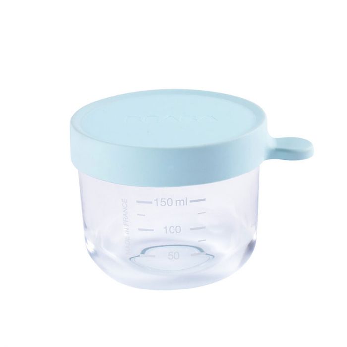BEABA CONSERVATION JAR GLASS 150ML LIGHT BLUE - إكسسوارات | BEABA - بيابا