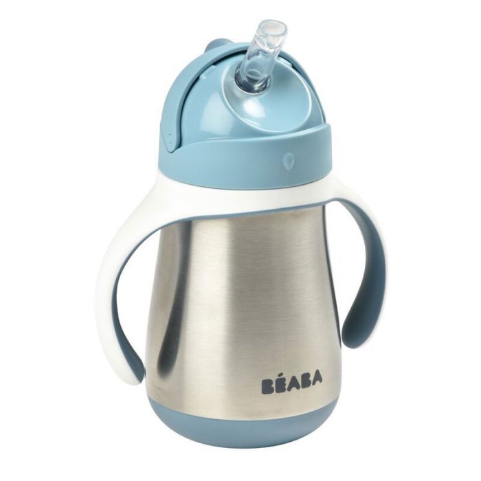 BEABA STAINLESS STEEL STRAW CUP WINDY BLUE - إكسسوارات | BEABA - بيابا BEABA STAINLESS STEEL STRAW CUP WINDY BLUE - إكسسوارات | BEABA - بيابا