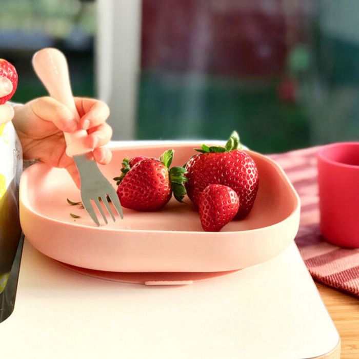 BEABA STAINLESS STEEL TRAINING CUTLERY OLD PINK - إكسسوارات | BEABA - بيابا BEABA STAINLESS STEEL TRAINING CUTLERY OLD PINK - إكسسوارات | BEABA - بيابا