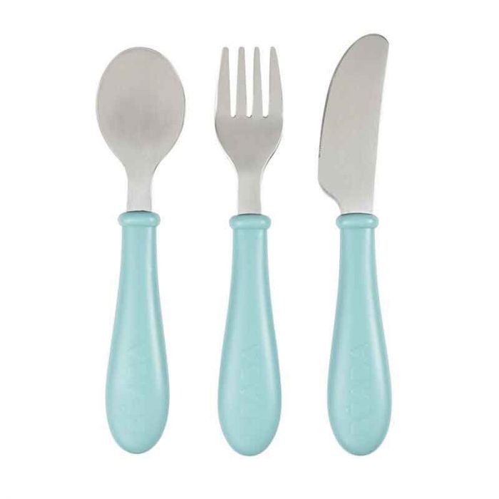 BEABA STAINLESS STEEL TRAINING CUTLERY AIRY GREEN - إكسسوارات | BEABA - بيابا