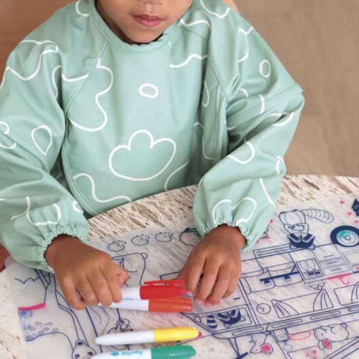 BEABA 2IN1 BIB WITH REMOVABLE SLEEVES SAGE GREEN - إكسسوارات | BEABA - بيابا BEABA 2IN1 BIB WITH REMOVABLE SLEEVES SAGE GREEN - إكسسوارات | BEABA - بيابا