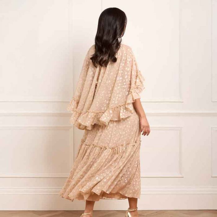 HARPER LUREX CAPE ANKLE GOWN - فستان | NEEDLE & THREAD - نيدل & ثريد HARPER LUREX CAPE ANKLE GOWN - فستان | NEEDLE & THREAD - نيدل & ثريد