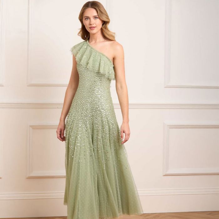 DAPPLED SEQUIN ONE-SHOULDER ANKLE GOWN - فستان | NEEDLE & THREAD - نيدل & ثريد DAPPLED SEQUIN ONE-SHOULDER ANKLE GOWN - فستان | NEEDLE & THREAD - نيدل & ثريد