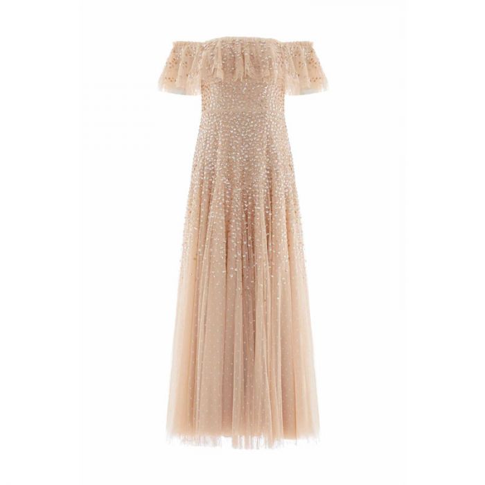 DAPPLED SEQUIN OFF-SHOULDER ANKLE GOWN - فستان | NEEDLE & THREAD - نيدل & ثريد DAPPLED SEQUIN OFF-SHOULDER ANKLE GOWN - فستان | NEEDLE & THREAD - نيدل & ثريد