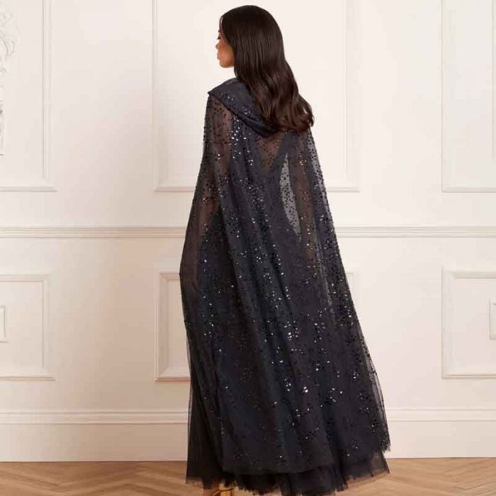 DAPPLED SEQUIN HOODED LONG CAPE - فستان | NEEDLE & THREAD - نيدل & ثريد DAPPLED SEQUIN HOODED LONG CAPE - فستان | NEEDLE & THREAD - نيدل & ثريد