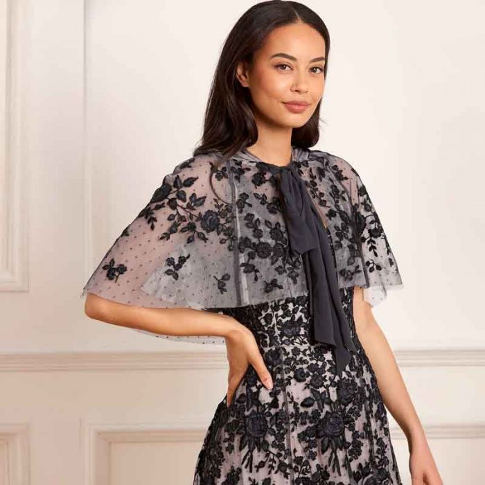 ROSA HOODED SHORT CAPE - فستان | NEEDLE & THREAD - نيدل & ثريد ROSA HOODED SHORT CAPE - فستان | NEEDLE & THREAD - نيدل & ثريد