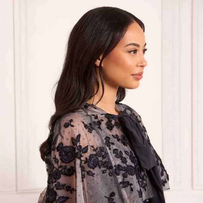 ROSA HOODED SHORT CAPE - فستان | NEEDLE & THREAD - نيدل & ثريد ROSA HOODED SHORT CAPE - فستان | NEEDLE & THREAD - نيدل & ثريد