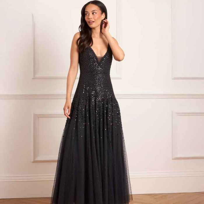 SEQUIN CASCADE CAMI PLUNGE GOWN - فستان | NEEDLE & THREAD - نيدل & ثريد SEQUIN CASCADE CAMI PLUNGE GOWN - فستان | NEEDLE & THREAD - نيدل & ثريد