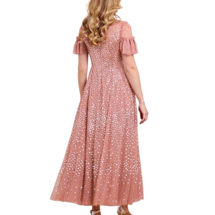 SCATTER DOT ROUND NECK SS ANKLE GOWN - فستان | NEEDLE & THREAD - نيدل & ثريد SCATTER DOT ROUND NECK SS ANKLE GOWN - فستان | NEEDLE & THREAD - نيدل & ثريد