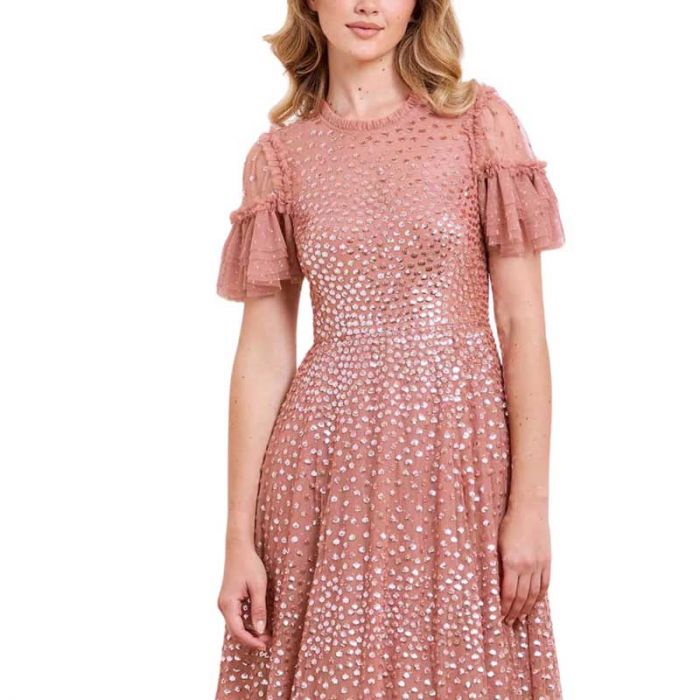 SCATTER DOT ROUND NECK SS ANKLE GOWN - فستان | NEEDLE & THREAD - نيدل & ثريد SCATTER DOT ROUND NECK SS ANKLE GOWN - فستان | NEEDLE & THREAD - نيدل & ثريد