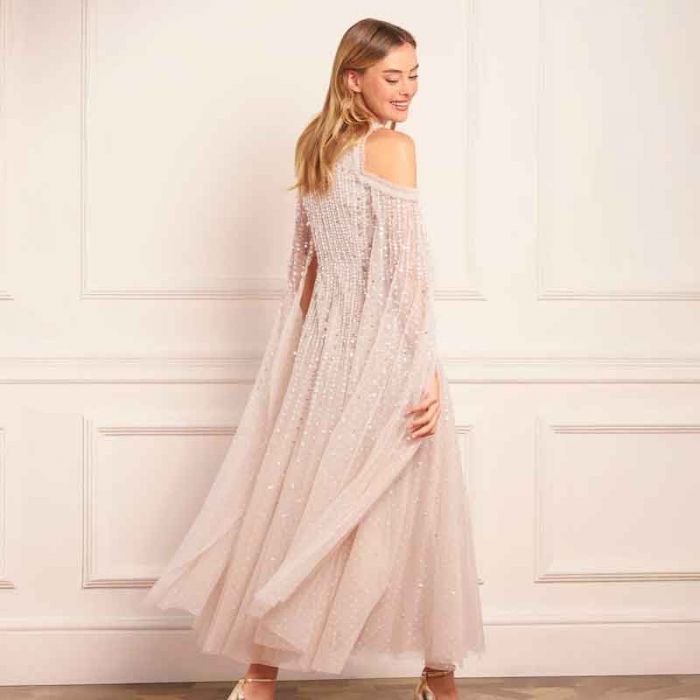 MOONLIGHT SQ CAPE SLEEVE ANKLE GOWN - فستان | NEEDLE & THREAD - نيدل & ثريد MOONLIGHT SQ CAPE SLEEVE ANKLE GOWN - فستان | NEEDLE & THREAD - نيدل & ثريد
