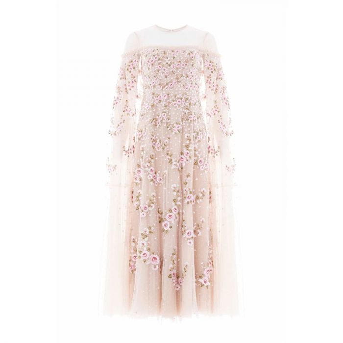 CRESCENT ROSES CAPE ANKLE GOWN - فستان | NEEDLE & THREAD - نيدل & ثريد CRESCENT ROSES CAPE ANKLE GOWN - فستان | NEEDLE & THREAD - نيدل & ثريد