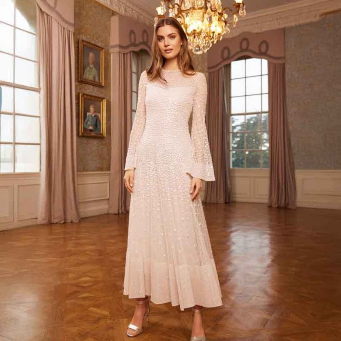SEQUIN CASCADE LS ANKLE GOWN - فستان | NEEDLE & THREAD - نيدل & ثريد SEQUIN CASCADE LS ANKLE GOWN - فستان | NEEDLE & THREAD - نيدل & ثريد