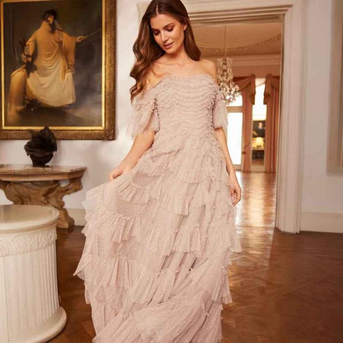 AVIANA OFF SHOULDER GOWN - فستان | NEEDLE & THREAD - نيدل & ثريد AVIANA OFF SHOULDER GOWN - فستان | NEEDLE & THREAD - نيدل & ثريد