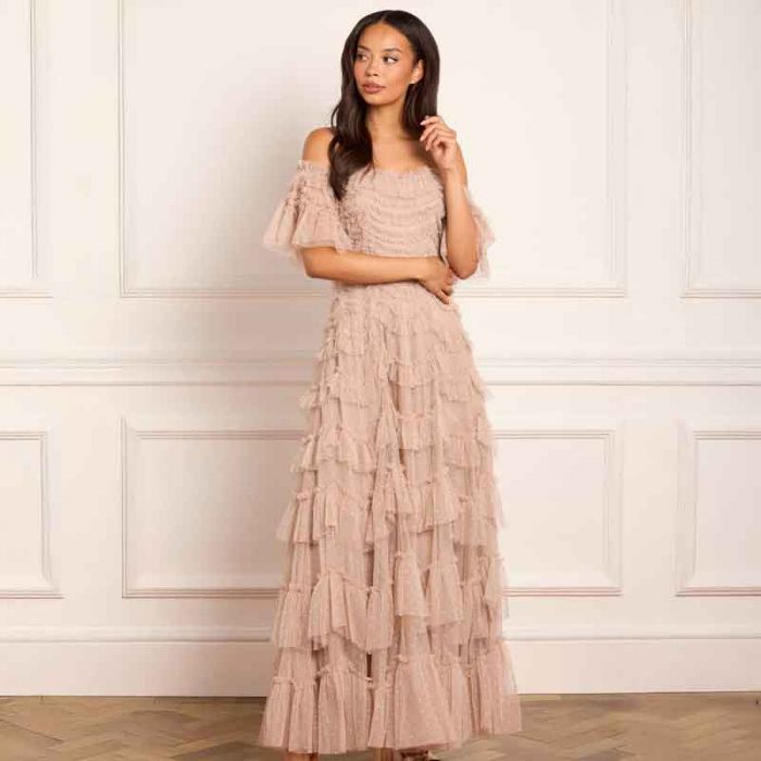 AVIANA OFF SHOULDER GOWN - فستان | NEEDLE & THREAD - نيدل & ثريد AVIANA OFF SHOULDER GOWN - فستان | NEEDLE & THREAD - نيدل & ثريد