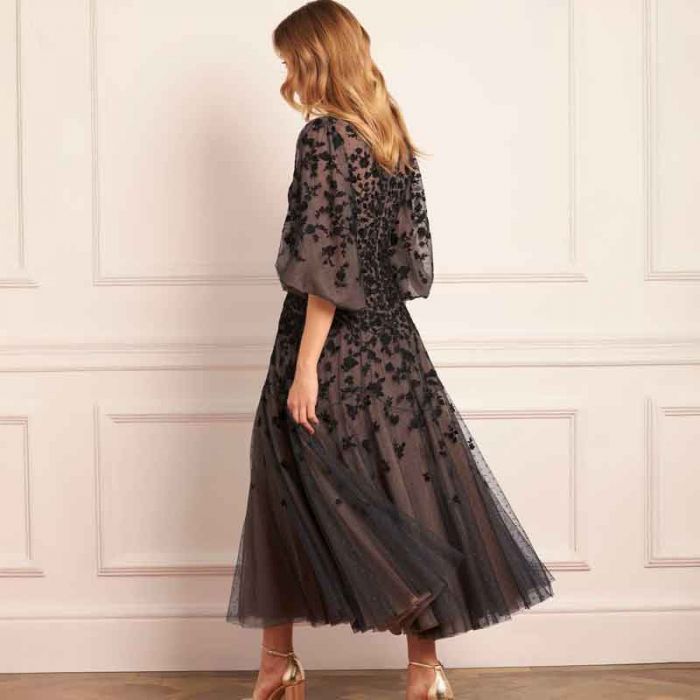 SYLVIA ROSE ROUND NECK ANKLE GOWN - فستان | NEEDLE & THREAD - نيدل & ثريد SYLVIA ROSE ROUND NECK ANKLE GOWN - فستان | NEEDLE & THREAD - نيدل & ثريد
