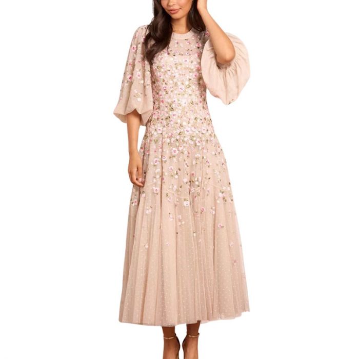 SYLVIA ROSE ROUND NECK ANKLE GOWN - فستان | NEEDLE & THREAD - نيدل & ثريد SYLVIA ROSE ROUND NECK ANKLE GOWN - فستان | NEEDLE & THREAD - نيدل & ثريد