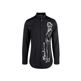 A0201 7036 : SHIRT : MOSCHINO - قميص مع تصميم  كم طويل