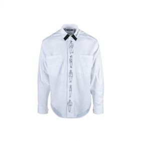 A0209 7035 : SHIRT : MOSCHINO - قميص مع تصميم  كم طويل