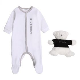 H9K029 : BABY BOY PYJAMAS+SOFT TOY SET : GIVENCHY - طقم أطفال
