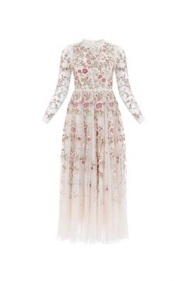 LILLIAN ROSE ANKLE GOWN :NEEDLE AND THREAD:CHAMPAGNE - فستان