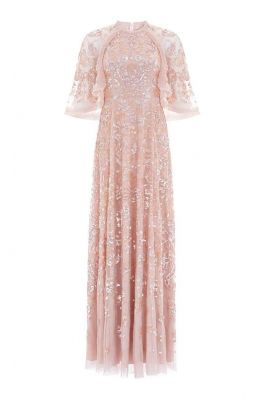 SEQUIN RIBBON GOWN :NEEDLE AND THREAD:PINK ENCORE - فستان