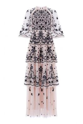 BONNIE BOW GOWN :NEEDLE AND THREAD:PINK ENCORE - فستان