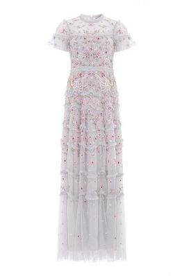 ELSIE RIBBON GOWN :NEEDLE AND THREAD:CRYSTAL BLUE - فستان