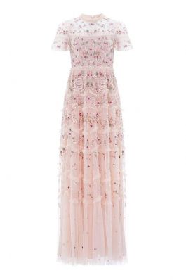 ELSIE RIBBON GOWN :NEEDLE AND THREAD:PINK ENCORE - فستان