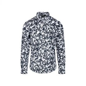SHIRT LONG SLEEVE DARK BLUE - قميص سادة كم طويل