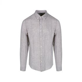 SHIRT LONG SLEEVE CHESTNUT BROWN - قميص سادة كم طويل