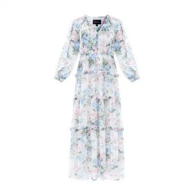 ROSE FAIRYTALE CHIFON V NECK DAY ANKLE GOWN - فستان "روز فاريتايل" بطول الكاحل من الشيفون بياقة على شكل V لإطلالات النهار
